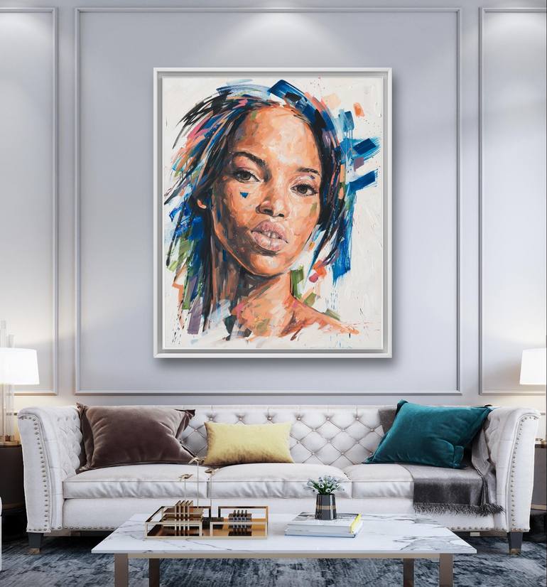 Original Realism People Painting by Aristos Christoforou