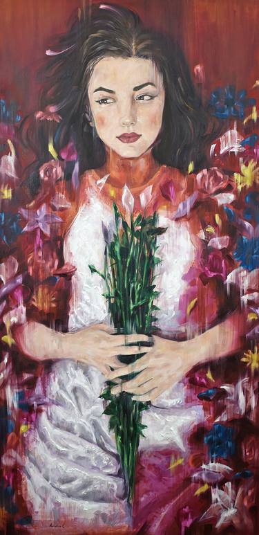 Original Portraiture Portrait Painting by Aristos Christoforou