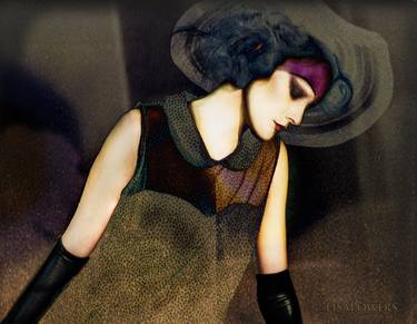 Print of Art Deco Women Mixed Media by LISA POWERS