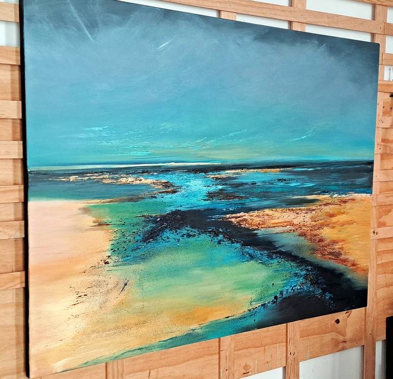 Original Abstract Beach Painting by Elizabeth Williams