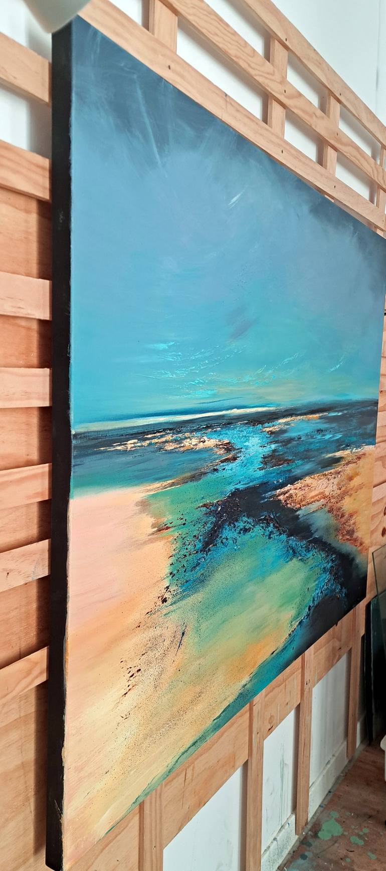 Original Abstract Beach Painting by Elizabeth Williams