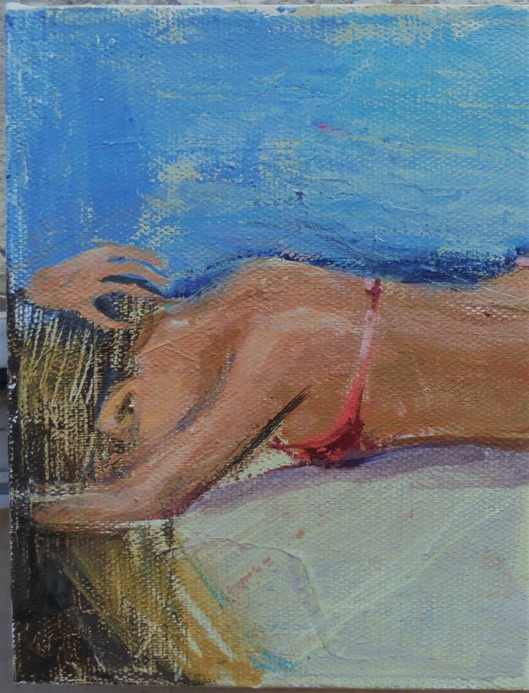 Original Expressionism Nude Painting by Tamara Rigishvili