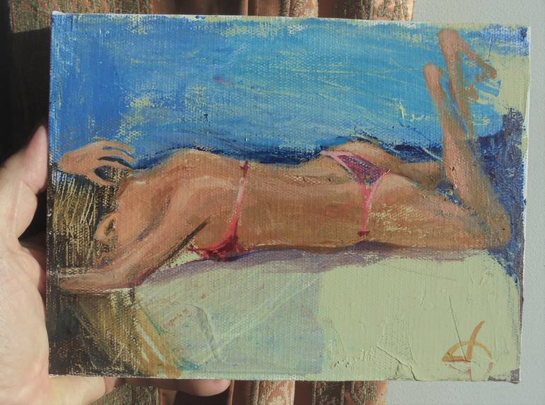 Original Expressionism Nude Painting by Tamara Rigishvili