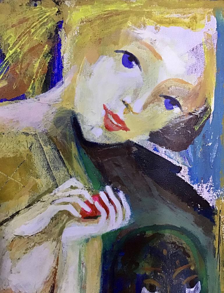 Original Expressionism Women Painting by Tamara Rigishvili