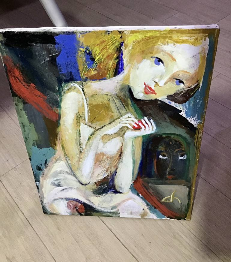 Original Expressionism Women Painting by Tamara Rigishvili