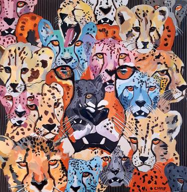 Original Pop Art Animal Paintings by CHAP Christophe Heymann
