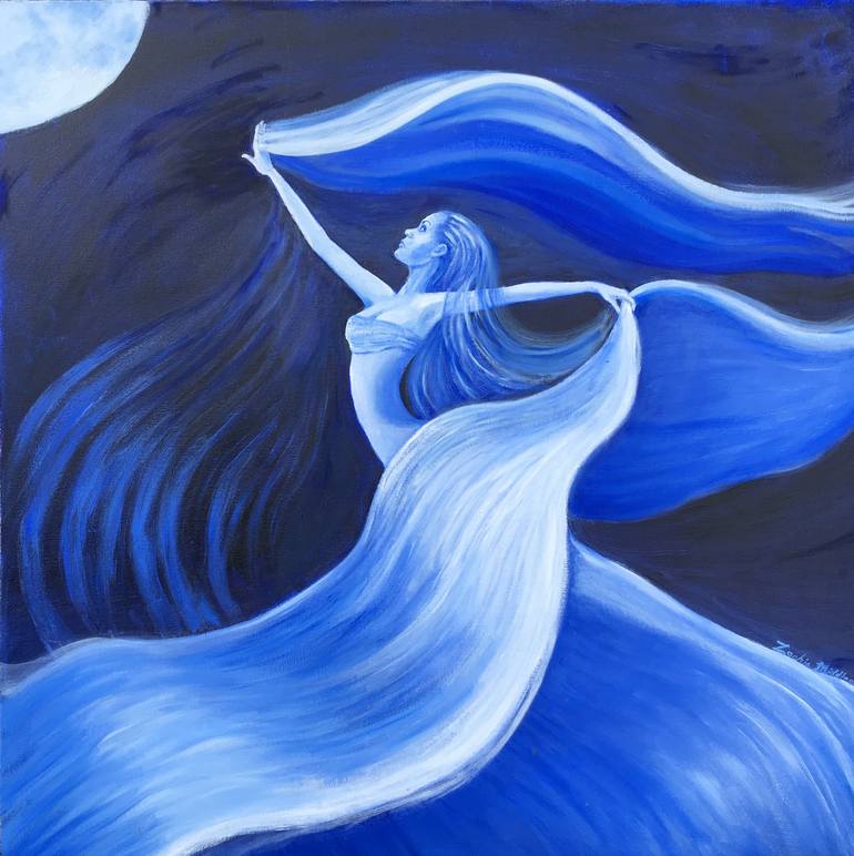 Moonlight Dancer Painting by Zachia Middlechild | Saatchi Art