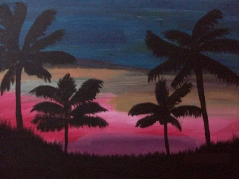 Tropical Sunset I Painting by Krystal Jost | Saatchi Art
