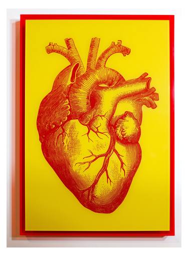 Saatchi Art Artist Ernesto Romano; Printmaking, “Pop Heart (Red and Yellow)” #art