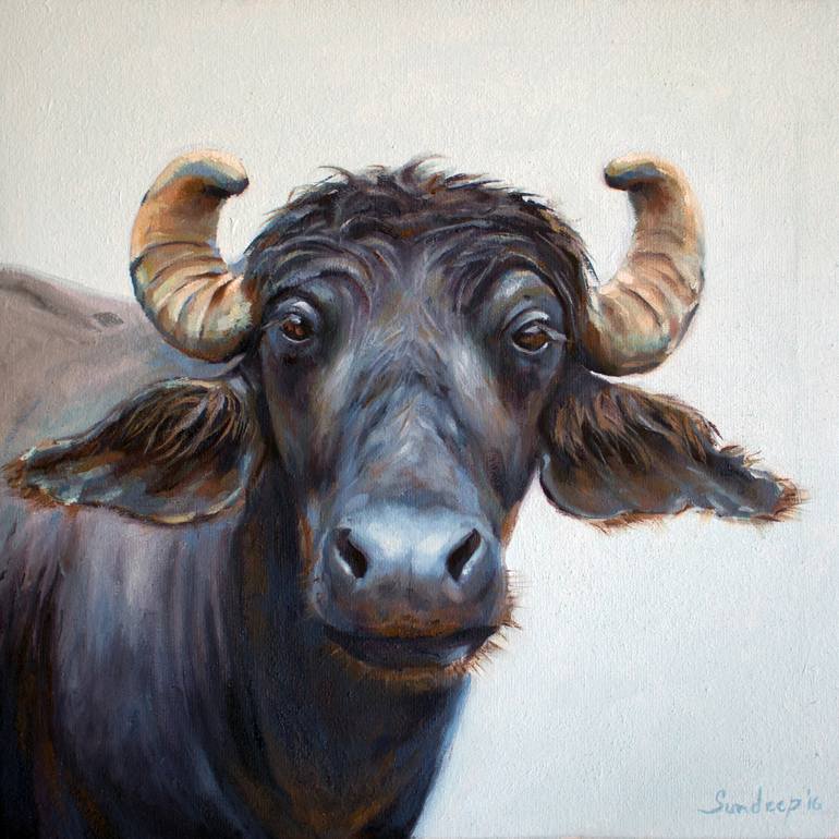Buffalo Painting by Sundeep Kumar | Saatchi Art