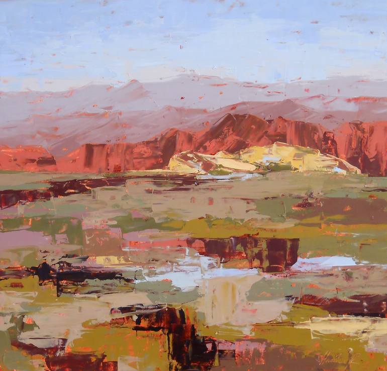 Red Rock With A Splash Of Yellow (Sold) Painting by Hadley Rampton ...