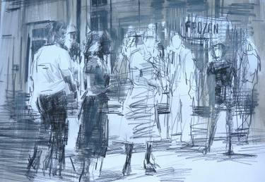 Original Documentary People Drawings by Chris De Becker