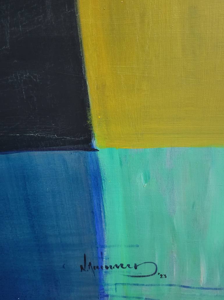 Original Abstract Geometric Painting by Nikos Lamprinos