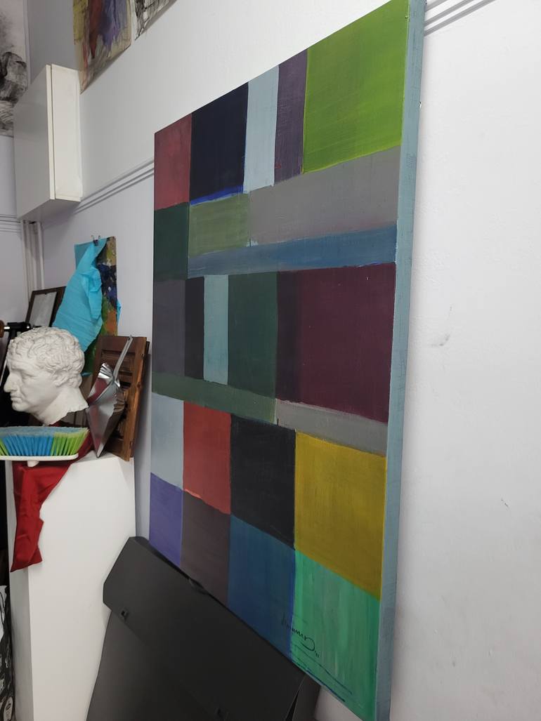 Original Abstract Geometric Painting by Nikos Lamprinos