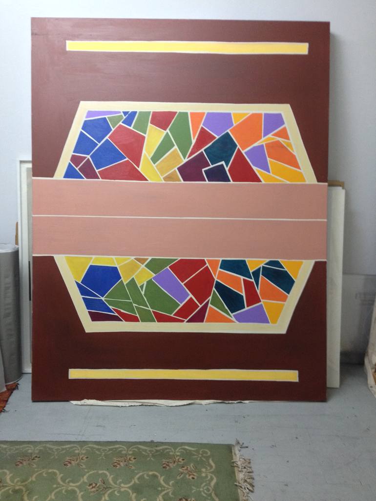 Original Abstract Geometric Painting by Nikos Lamprinos
