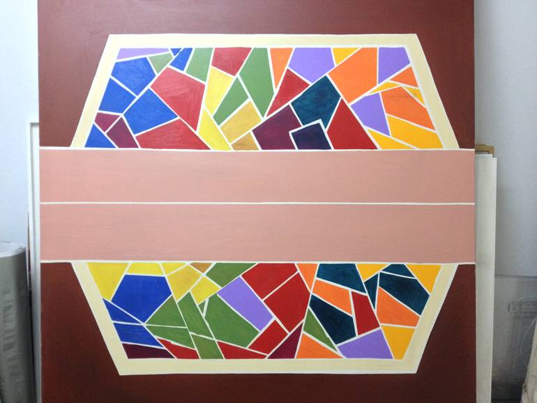 Original Abstract Geometric Painting by Nikos Lamprinos