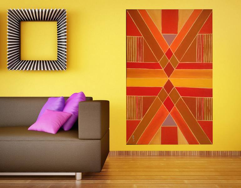 Original Abstract Geometric Painting by Nikos Lamprinos