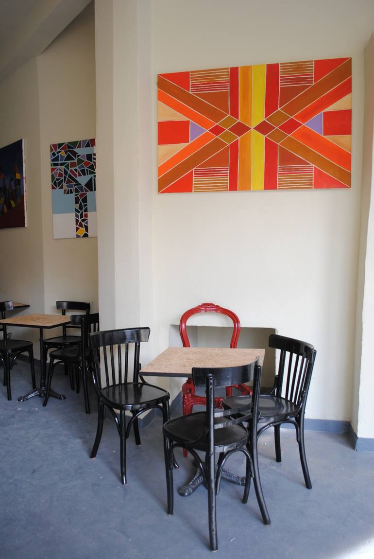 Original Abstract Geometric Painting by Nikos Lamprinos