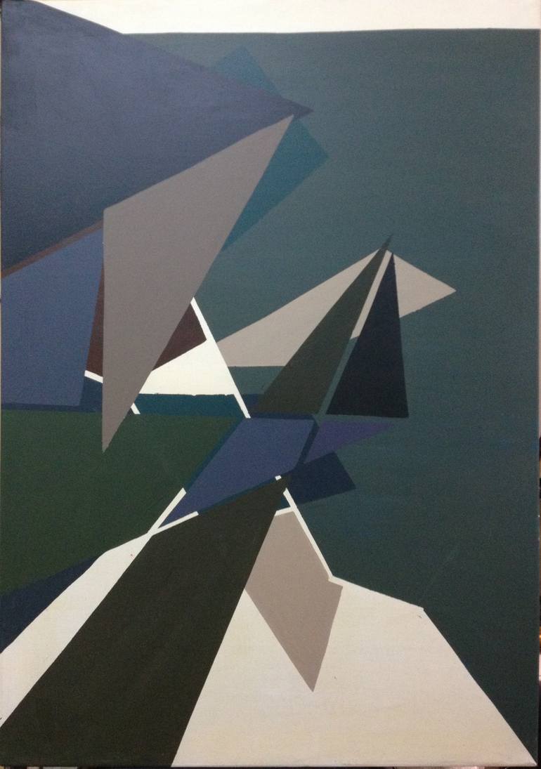 Original Abstract Geometric Painting by Nikos Lamprinos