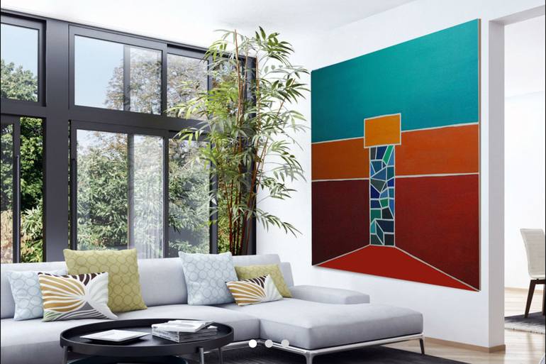 Original Abstract Geometric Painting by Nikos Lamprinos