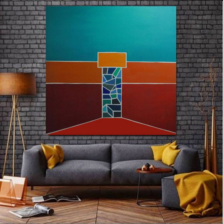 Original Abstract Geometric Painting by Nikos Lamprinos