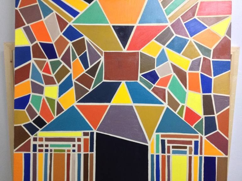 Original Abstract Geometric Painting by NIKOS LAMPRINOS