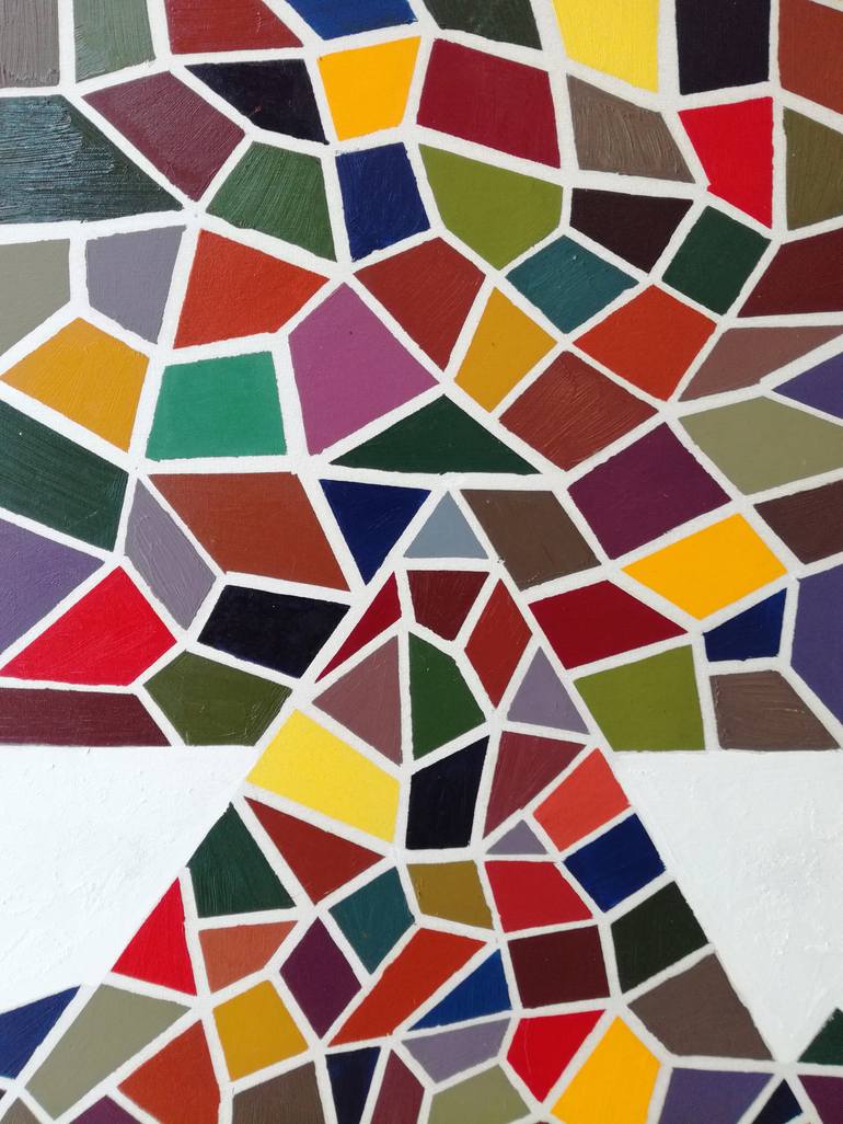 Original Art Deco Abstract Painting by Nikos Lamprinos