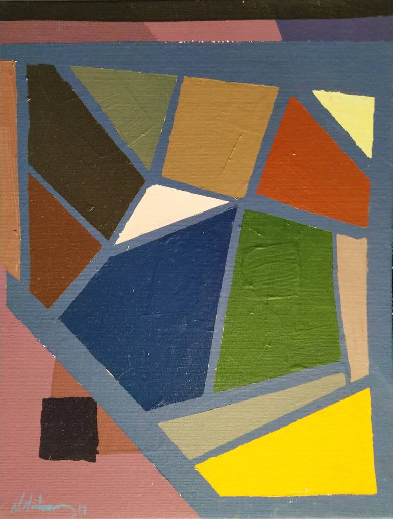 Original Minimalism Geometric Painting by NIKOS LAMPRINOS