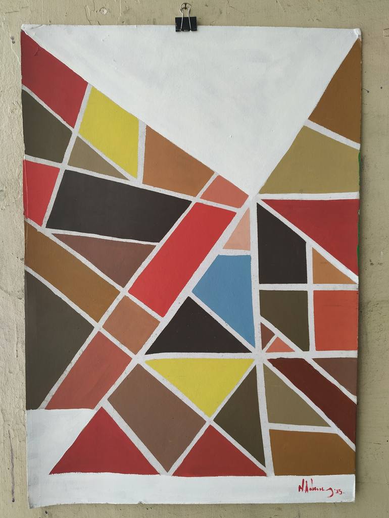 Original Abstract Geometric Painting by NIKOS LAMPRINOS