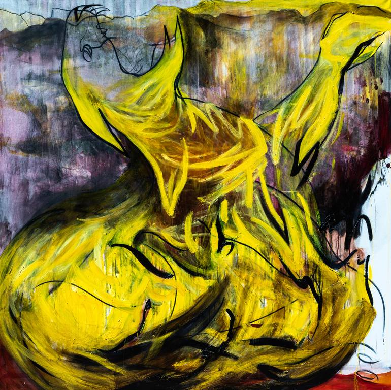 Original Abstract Expressionism People Painting by Gala Caki