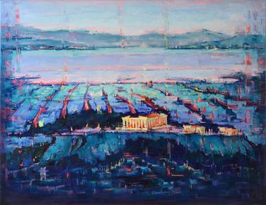 Original Expressionism Cities Paintings by Tilemachos Kyriazatis