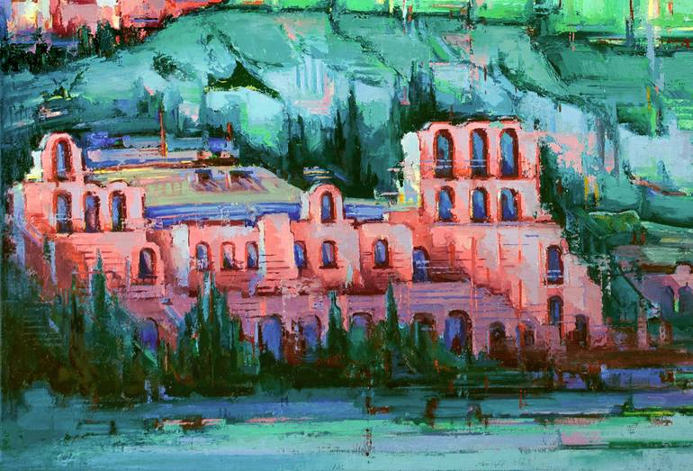 Original Expressionism Landscape Painting by Tilemachos Kyriazatis