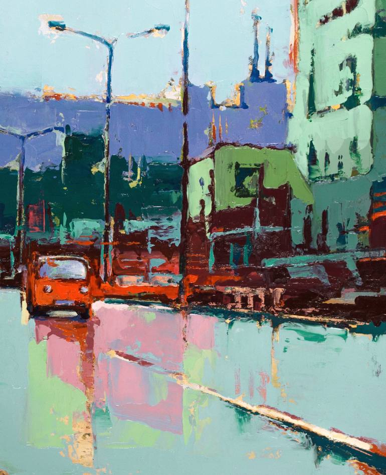 Original Expressionism Cities Painting by Tilemachos Kyriazatis