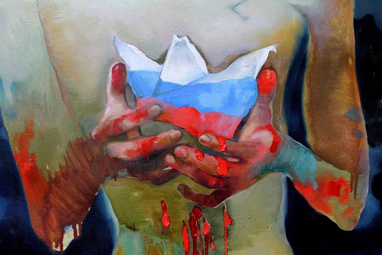 Original Politics Painting by Anastasiia Grygorieva