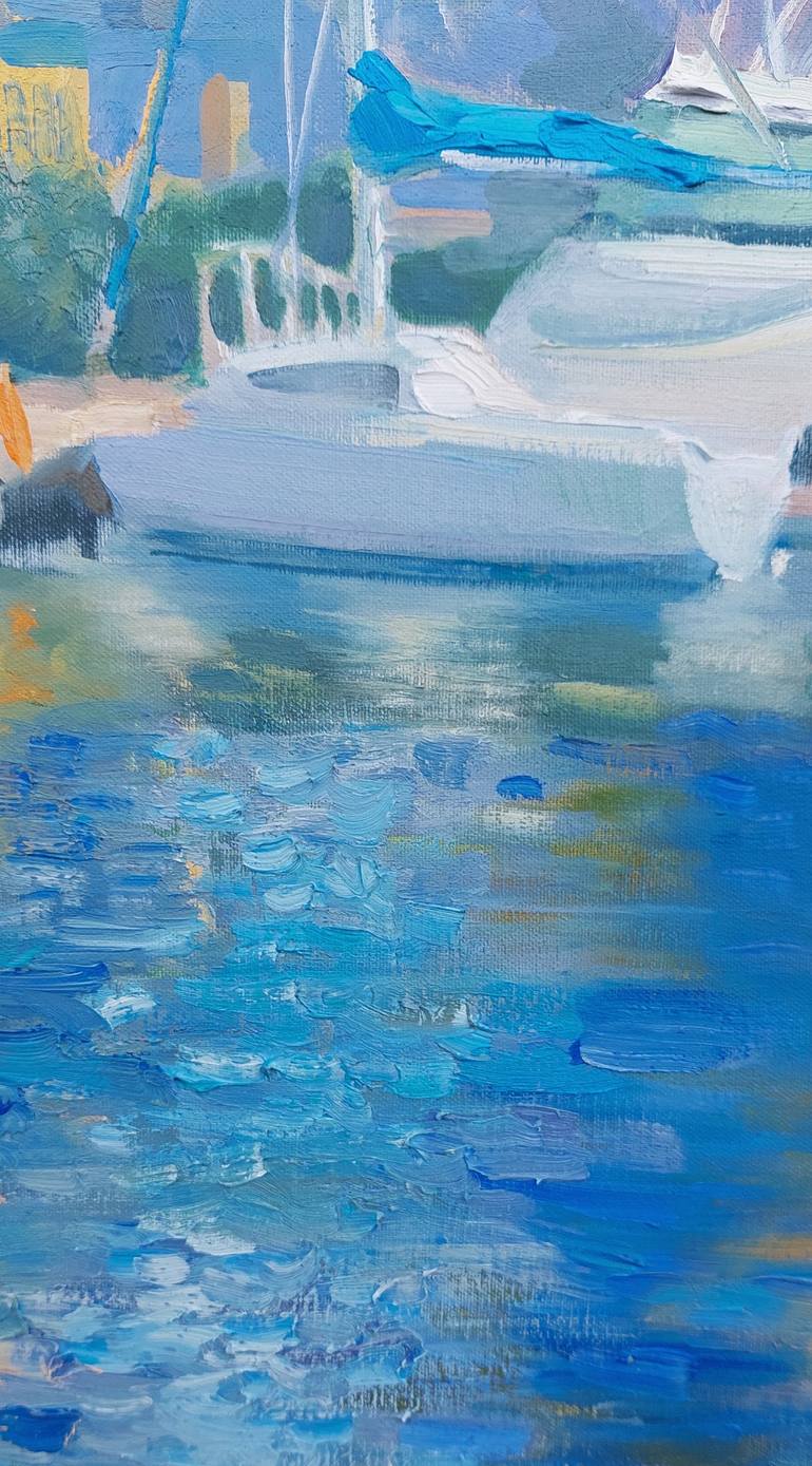 Original Expressionism Boat Painting by Anastasiia Grygorieva