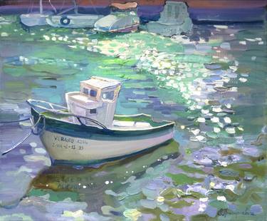 Original Boat Painting by Anastasiia Grygorieva
