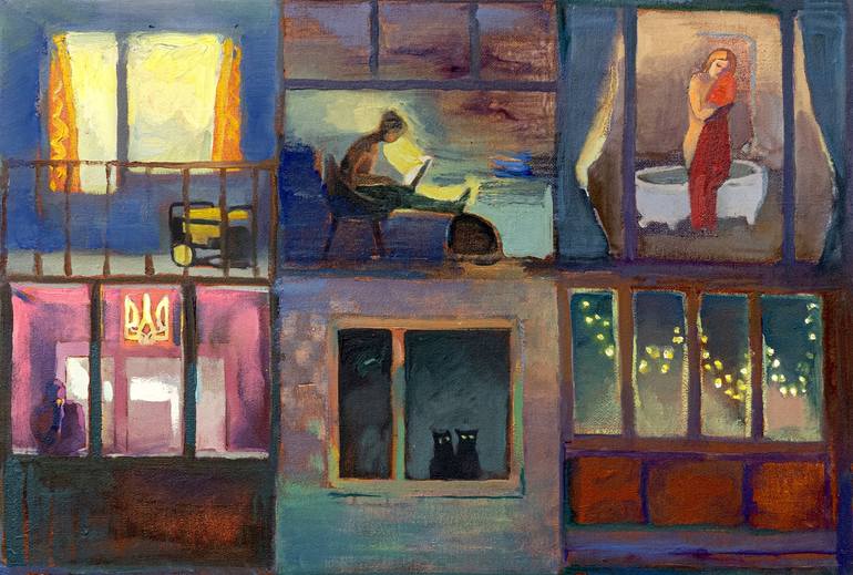 Original Impressionism Light Painting by Anastasiia Grygorieva
