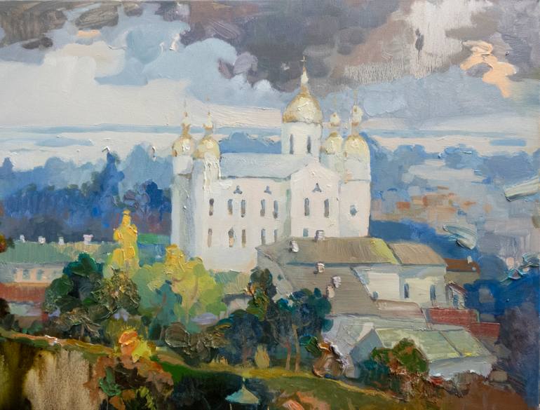 Original Documentary Architecture Painting by Anastasiia Grygorieva