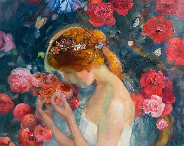 Original Abstract Expressionism Women Painting by Anastasiia Grygorieva