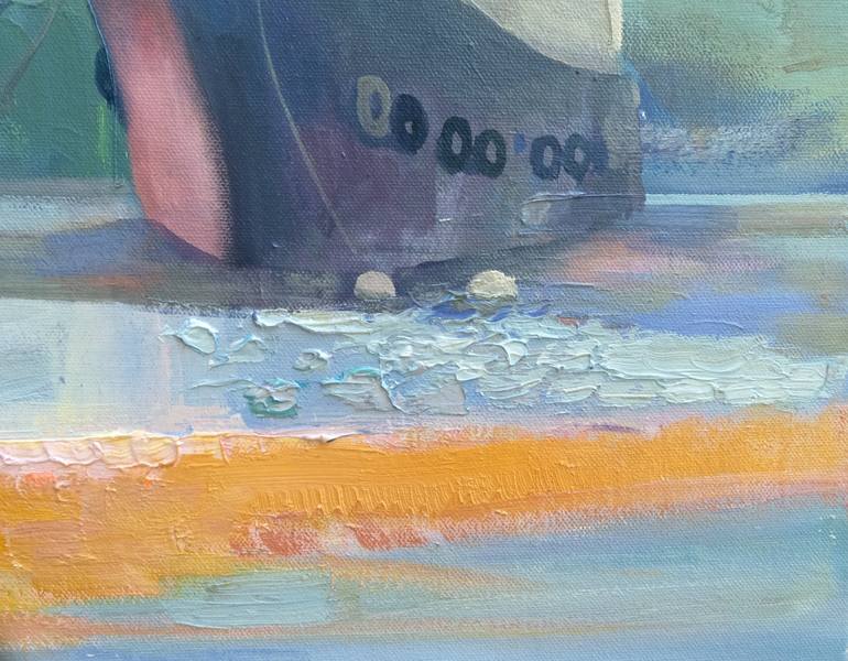 Original Impressionism Boat Painting by Anastasiia Grygorieva