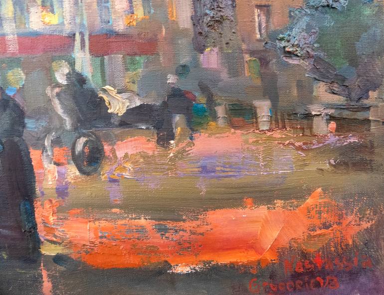 Original Abstract Expressionism Architecture Painting by Anastasiia Grygorieva