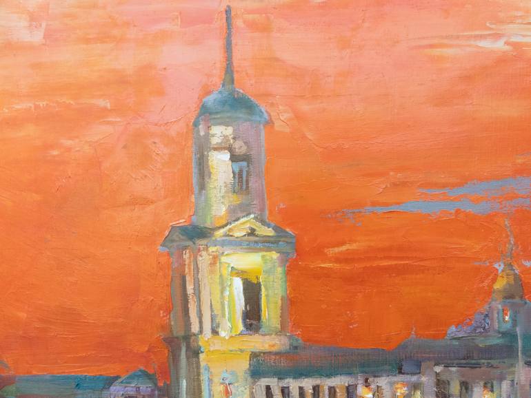 Original Abstract Expressionism Architecture Painting by Anastasiia Grygorieva