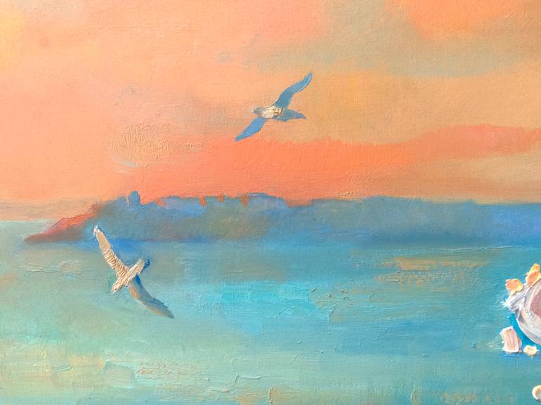 Original Abstract Expressionism Seascape Painting by Anastasiia Grygorieva