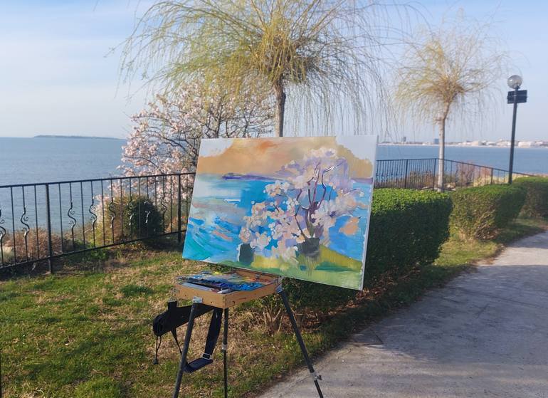 Original Abstract Expressionism Seascape Painting by Anastasiia Grygorieva
