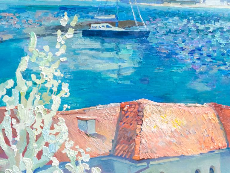 Original Expressionism Boat Painting by Anastasiia Grygorieva