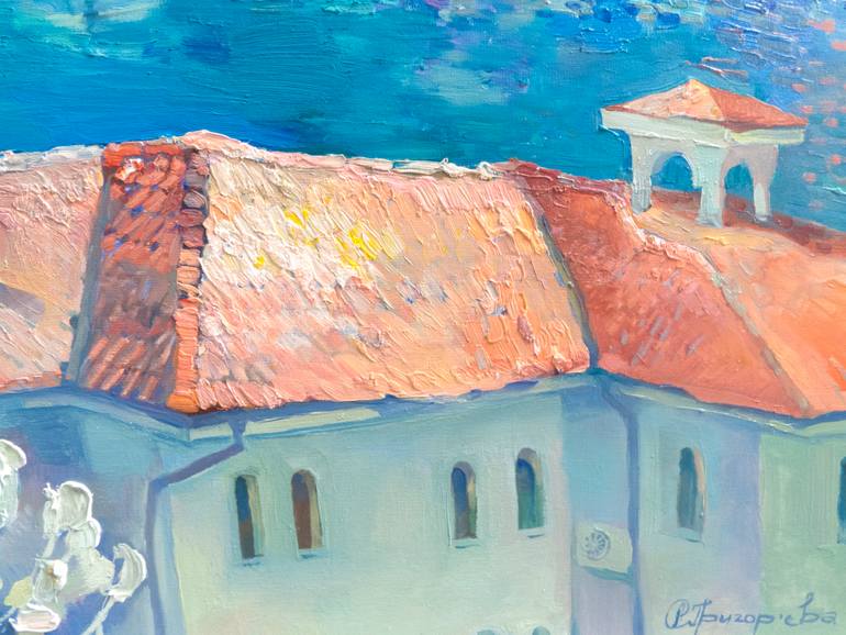 Original Expressionism Boat Painting by Anastasiia Grygorieva