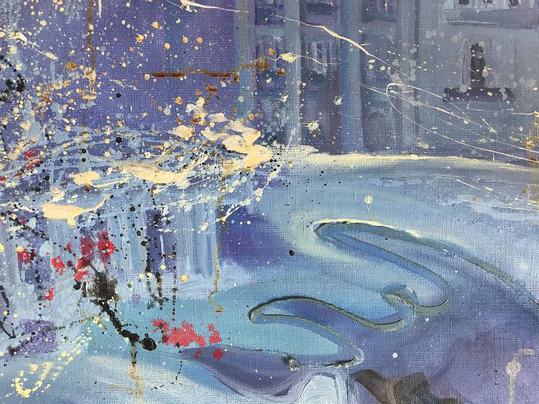 Original Abstract Expressionism Architecture Painting by Anastasiia Grygorieva