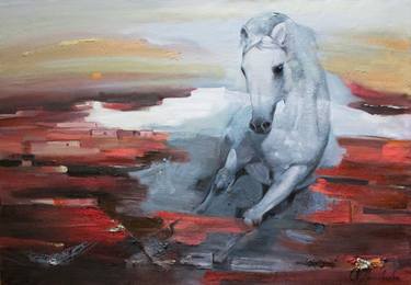Print of Expressionism Horse Paintings by Anastasiia Grygorieva