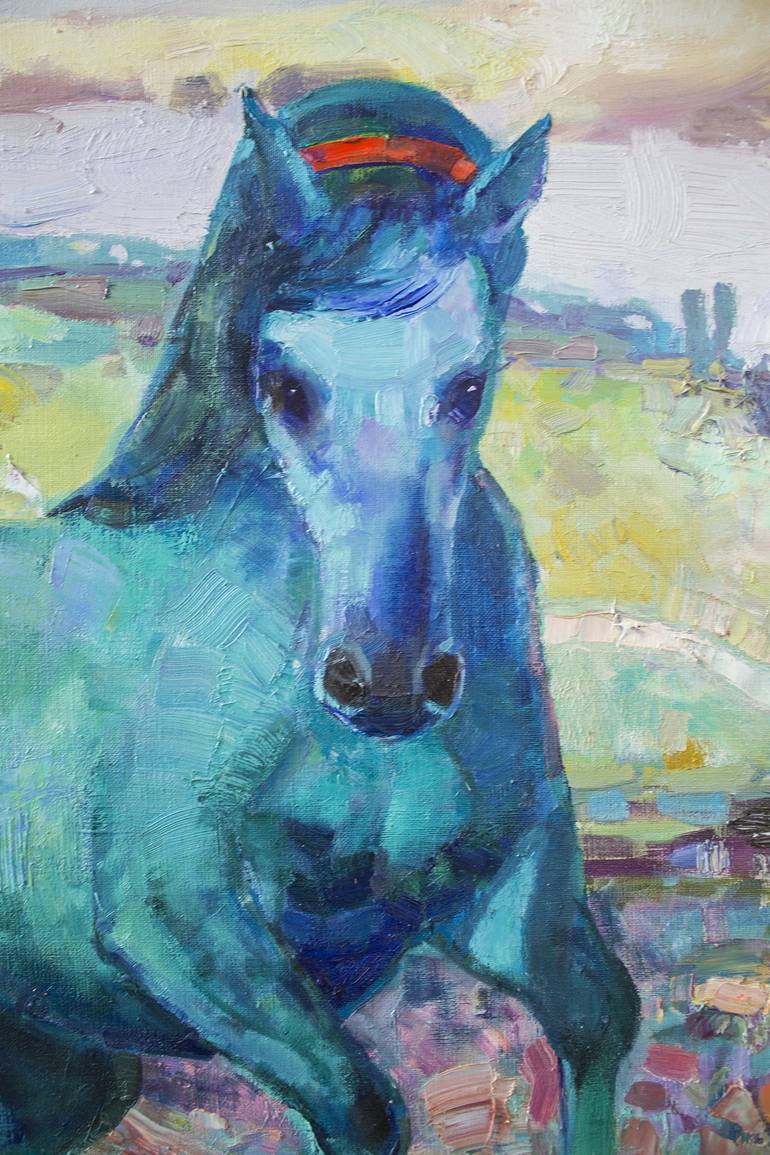 Original Impressionism Horse Painting by Anastasiia Grygorieva