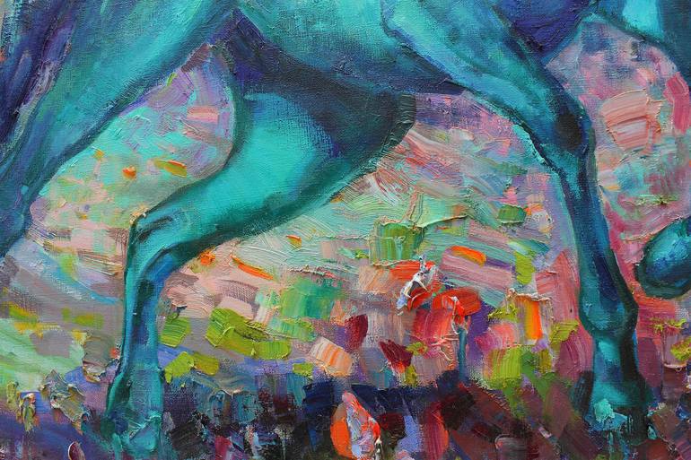 Original Impressionism Horse Painting by Anastasiia Grygorieva